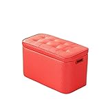 CHAOCHAO PU-Leder-Ottomanen-Aufbewahrungshocker, wasserdichte, weich gepolsterte Sitzfußstütze mit Deckel, for Wohnzimmer (Farbe : Red, Size : 23.62x10.23x12.59'')