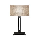 CLoxks Nachttischlampe Schwarz Tischlampen Eisen Nachttischlampen mit Stoff Lampenschirm Moderne Nachtleuchten for Home Office Restaurant Nacht, 26,7' H Dimmbar