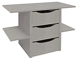 Möbel Jack Schubkasteneinsatz - B 88 cm - mit 3 Schubladen - für passende Kleiderschränke, Grau