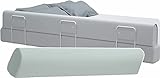 MUZIZY Bettschutzgitter, Anti-Drop-Bettgitter-Stoßstangen, hochdichte Schwammfüllung für Einzel-, Doppel- und Kingsize-Betten, 3 Farben, 7 Größen (Farbe: Grau, Größe: (1 m + 1,5 m))