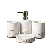 LOSTIS Bad-Accessoires-Set Badezimmer Zubehör Set Seifenspender Seifenpumpe Und Duschpumpe 4-teiliges Badezimmer-Set Seifenschale Badezimmer-Set Badezimmerzubehör-Set (Color : B, Size : 4-Piece)