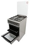 Gasline SHGG 5060AZ Gas Standherd 50cm Edelstahl Gasbackofen mit Gas Grill LPG Erdgas