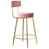 Barstuhl Home Restaurant Beauty Salon Schminkhocker mit weichem Kissen, Ringfußstütze und Fußpolster, Sitzhöhe 75 cm (Farbe:Rosa) Interesting