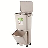 ZJZ Mülleimer Küche Küchenwagen mit Mülltrennsystem, Mülltrennsystem 4-Fach Abfalleimer Küche