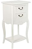 elbmöbel Telefon-Tisch Holz-Schublade Nachttisch Landhaus Holztisch antik weiß Beistelltisch