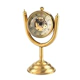 NOALED Taschenuhr, drehender Goldpreis, mechanische Taschenuhr, transparent, glatt, Globus, Haus, Büro, Schreibtisch, Dekoration, Vintage (Gold)