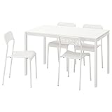 Ikea MELLTORP/ADDE Tisch und 4 Stühle, 125 cm, weiß