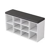 Oskar-Store Livinity Schuhbank Tamara Weiß, 104 x 53,5 cm, Bank für Flur mit Fächer und Auflage
