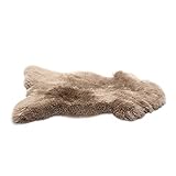 Decorating Sheepskins - Lammfell|Schaffell|Fell, geruchlos, weich und flauschig, verschiedene Größen, natürliche Qualität, ideal als Teppich, Tagesdecke, Unterlage im Kinderwagen (Beige, 110 x 120 cm)