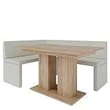 Eckbank Akiko mit Tisch - Eckbankgruppe für Ihrem Esszimmer, Küche modern, Sitzecke, Essecke. Perfekt für Küche, Büro und Rezeption. Solide und Starke Verarbeitung (INARI 22, 196x142 rechts)