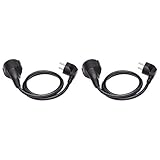 Amazon Basics Verlängerungskabel, 1 m, Schwarz (2 Stück)
