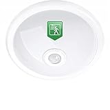 LUMILED Deckenleuchte 2x E27 IP44 mit 360° Sensor weiß Deckenlampe Bewegungsmelder Spot Deckenlampe Wohnzimmer Deckenstrahler rund Panel Decke Sensorleuchte außen Korridor Keller Balkon 30cm