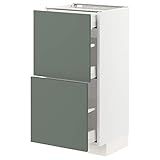 Ikea METOD/MAXIMERA Basiskabine mit 2 Fronten/3 Schubladen, 40x37 cm, weiß/Bodarp grau-grün