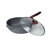 ilimiti 30cm mit Deckel Tiefe Pfanne Hochrandpfanne, Antihaft-Bratpfanne 30cm mit Deckel, Geeignet für alle Herde, einschließlich Induktion(Hochrandpfanne 30cm)