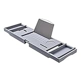 MIAOHY Teleskop-Badewannen-Rack Tragbare Dusche erweiterbarer Halter Rack Aufbewahrungsschale Badewanne Bath Multifunktionsorganisator