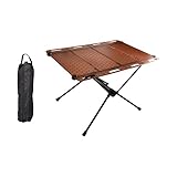 Harilla Klappbarer Campingtisch, Outdoor-Tisch, leicht, mit Tragetasche, Strandtisch aus Aluminiumlegierung, ultraleichter Schreibtisch für Angeln, Hof, Orange Rot