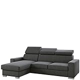 MKS Meble Ecksofa Wohnzimmer - Wohnlandschaft - L-Form Couch mit Schlaffunktion - Bettsofa - Wohnzimmer L Couch - Polstersofa mit Bettkasten - Fox Grau