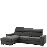 MKS Meble Ecksofa Wohnzimmer - Wohnlandschaft - L-Form Couch mit Schlaffunktion - Bettsofa - Wohnzimmer L Couch - Polstersofa mit Bettkasten - Fox Grau