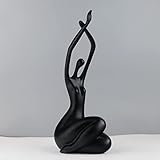 LGYKUMEG Yoga Figur skulptur,DekoFiguren modern Tischdekoration,statuen und skulpturen,Kreative Kunst Dekoration Wohnkultur,Schwarz,12 * 15 * 34cm
