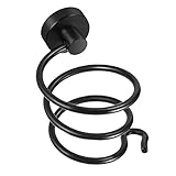 YUET Fönhalter Schwarz Matt Wandmontage Bad Haartrocknerhalter Badezimmer Zubehör Edelstal zum Bohren mit Haken Fönhalterung