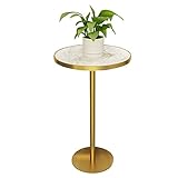 Bartheke, hoher Cocktailtisch, Bistro-Cocktail-Stehtisch mit Marmorplatte, leicht zu reinigen, geeignet für Zuhause, Kneipe, Café, Höhe 75 cm, 95 cm, 105 cm
