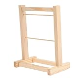 Cabilock 1 Set Puppen-Kleiderbügel Holz-Kleiderbügel Hut-Organizer Mini-Dekor Puppen Für Mädchen Regalhalterungen Kleine Holz-Puppen-Kleiderbügel Puppen-Garderobe