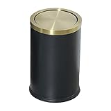 Mülleimer Kosmetikeimer 9l Edelstahl-Mülleimer, Schwingdeckel, Klapp-Typ, goldfarben, mit Deckel, Abfallkorb, Haushalt, Küche, Badezimmer, Toilette, kleiner Mülleimer, Wohnzimmer-Abfallkorb Treteimer