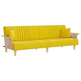 vidaXL Schlafsofa mit Armlehnen Stoff gelb