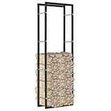 SUNESA Holzlege für Kaminholz Brennholz Rack Black Eisen Brennholz Rack Abnehmbarer Kamin Werkzeuggestell Indoor Outdoor-Kindling-Inhaber Kaminholzkorb Brennholzkorb