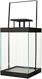 blomus -FINCA- Laterne M aus pulverbeschichtetem Metall, Windlicht, exklusive Optik, modernes Wohnaccessoire, stimmungsvolle Atmosphäre, Indoor-Nutzung (H / B / T: 36,5 x 21 x 21 cm, Schwarz, 63687)