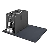 Kaffee Matte, Saugfähige Kaffeemaschine Abtropfmatte Schnelltrocknend Kaffee Maschine Matte Geschirr Trockenmatte Anti-Rutsch Gummi Hinterlegt für Küche Bar Theke Zubehör 40 x 50cm Dunkelgrau
