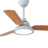 Tischventilatoren für Schlafzimmer, Esszimmer, Deckenventilator, Holzblatt, industrieller Windventilator, Lampe, einfache Fernbedienung, Macaron, Wohnzimmer, elektrischer Haushaltsventilator mit Kron