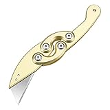 Cuttermesser, Teppichmesser Profi, Universalmesser, Universal Klappmesser mit Gold Leicht Aluminiumlegierung Magnetgriff，Hochleistungs-Kastenschneider für Kartons, Pappe und Schachteln Utility Knife