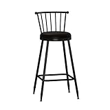 NURII Armloser Barstuhl aus PU-Leder, Heller Luxus-Eisen-Hochhocker, moderner Barstuhl for Cafés (Color : Black, Size : 75cm/30in)