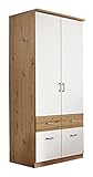 Home4You Kleiderschrank - Alpinweiß - Artisan Eiche Dekor - 91 x 199 cm - 2 Türen