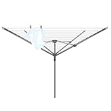 Vileda 4-armig rotierender Wäschetrockner, Wäscheständer für den Außenbereich mit 45 m langer Wäscheleine, Silber