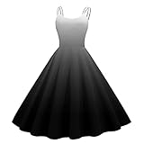 Rockabilly Kleider Damen 50er Jahre Swing A-Line Blumendruck Petticoat Kleid Retro-Kleidung Festlich Hohe Taille Ärmellos Ballkleid Partykleid Vintage Elegant Sommer Abendkleid Cocktailkleid