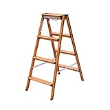 TEmkin Trittleitern, 3-Stufen-Leiter, klappbarer Tritthocker, Aluminium-Trittleitern mit Nicht rutschigem Breiten Pedal und Gelenkverriegelung, Tragfähigkeit 44