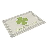 St. Patricks Day Tischsets, Skandinavier, irischer Tag, kariert, dekorative Tischsets, Tischdecken Tischsets Oval Abwaschbar (B, One Size)