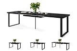 All4All Esszimmertisch Avanti Esstisch 160x90 cm Länge bis 310 cm ausziehbar Loft Design 8 Farben 05 (Schwarz)