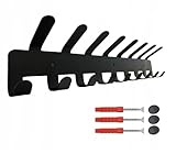 STALFORM Schwarz Garderobenhaken aus Stahl - 17 Haken - 50 cm- Kleiderhaken Wand - Pulverbeschichtete Garderobenleiste - Kleiderstange Wandmontage - Hakenleiste Küche, Flur, Badezimmer