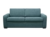 Vente-unique Schlafsofa mit Matratze 3-Sitzer - Matratze 14 cm - Stoff - Blau - Bevis