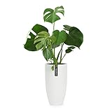 Fox&Fern Übertopf XL - extra grosser Blumentopf inkl. Wasserabfluss - Blumentopf hoch 70cm - Übertöpfe für Zimmerpflanzen - Pflanzentopf groß auch für Outdoor geeigent - Plant Pot - Blumentopf weiß