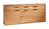 Sideboard - Kernbuche teilmassiv - B 188 cm - 3 Türen - 3 Schubladen