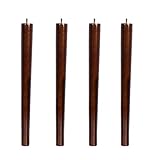 Strapazierfähige 4-teilige Massivholz-Möbelbeine Eukalyptus, Sofafüße, TV-Schrankbeine, Holz-Couchtisch-Ersatzbeine, for Couch-Sessel-Bett-Sessel-Tische, mit M6-Schrauben, Nussbaum Connection ( Color