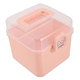 Cabilock Box Medizinbox Aufbewahrungsbox Reise-Erste-Hilfe-Set Reise-Pillenetui Notfall-Medizin-Set Pillen-Organizer-Box Medizin-Box Organizer Tragbare Box Kunststoff Rosa