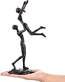 Paar Skulptur Deko Eisen Hochzeit Geschenk Ideen für Brautpaar, Metall Statue Figur 6 40 1 45 20 10 Liebespaar Hochzeitstag Geschenke Valentinstag, Schwarz Ornamente Figuren für Wohnzimmer Regal, 27cm