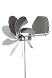 SKARAT A1004 - steel4you Windrad Windmühle Speedy20 Plus aus Edelstahl (20cm Rotor-Durchmesser), kugelgelagert, mit Windfahne (360° Grad drehbar) - Made in Germany