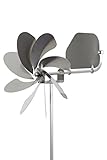 SKARAT A1004 - steel4you Windrad Windmühle Speedy20 Plus aus Edelstahl (20cm Rotor-Durchmesser), kugelgelagert, mit Windfahne (360° Grad drehbar) - Made in Germany