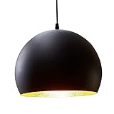 riess-ambiente.de Elegante Hängelampe BLACK GOLDEN BALL 30cm schwarz gold Pendelleuchte Deckenlampe Hängeleuchte